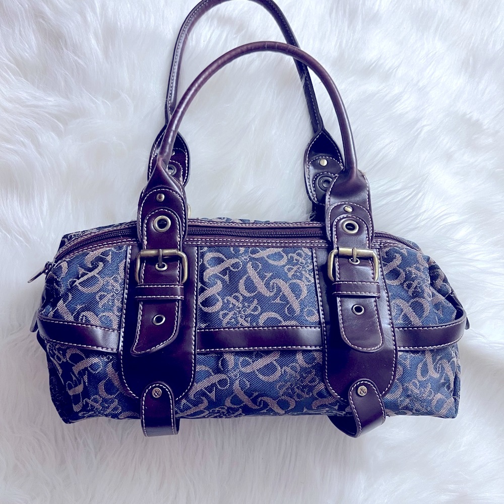 Stylish Blue and Black Satchel
